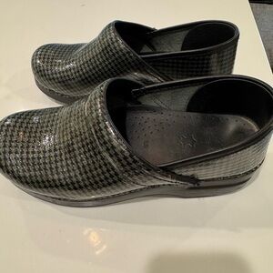 Dansko Black and Gray Mules